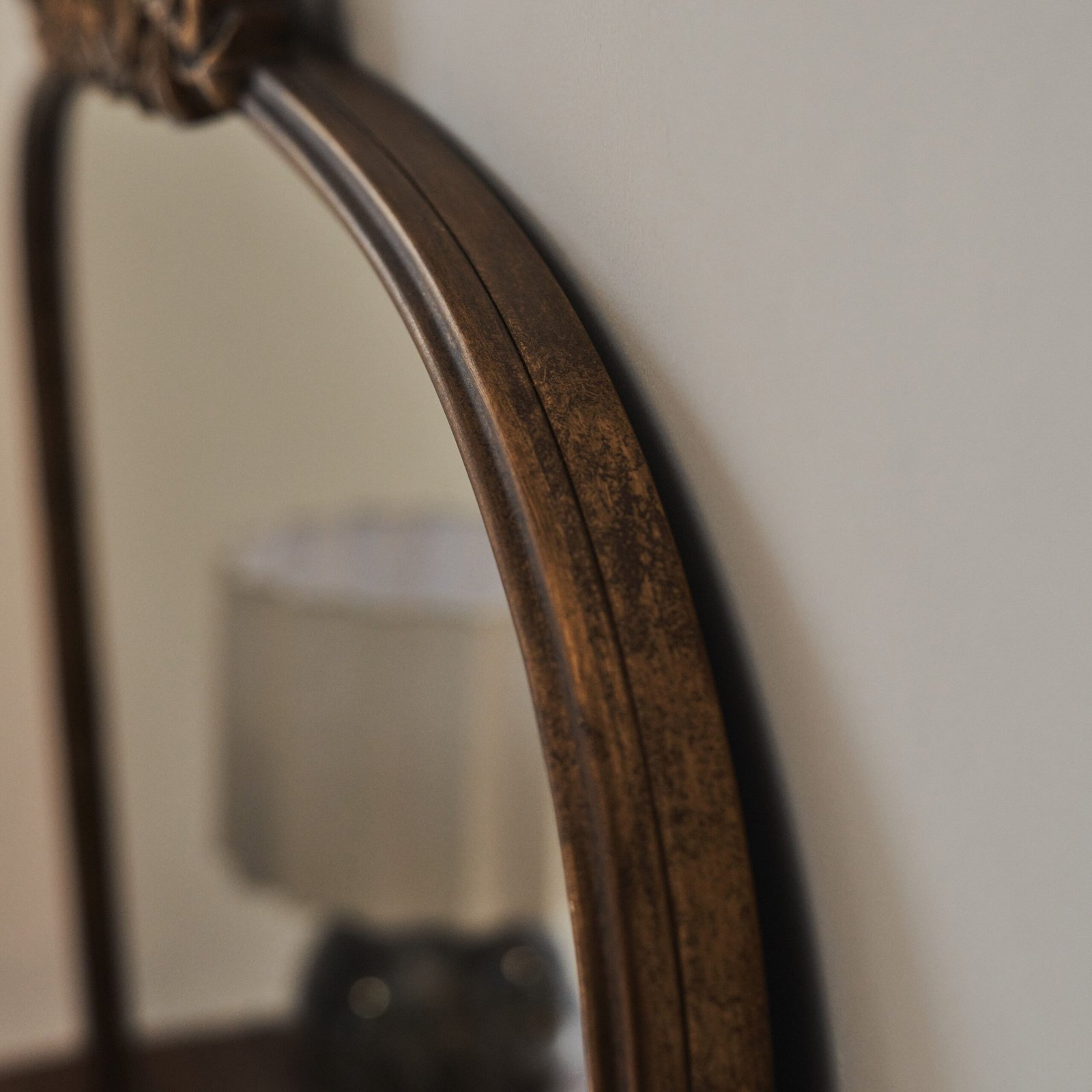 Amelia - Gold Arched Metal Overmantle Mirror 100cm x 87cm - Image 8