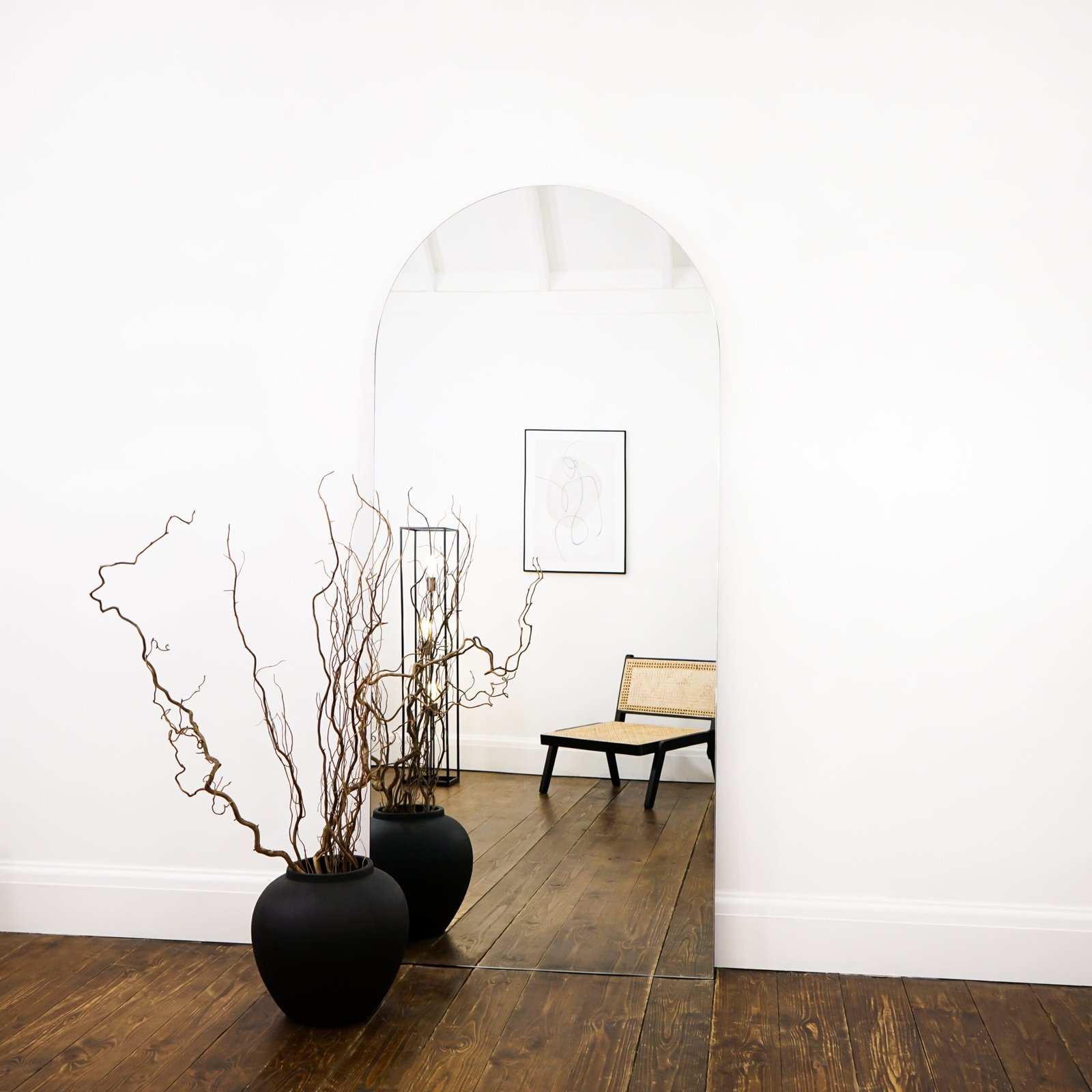Edge - Large Frameless Arched Full Length Mirror 179cm x 80cm - Image 4