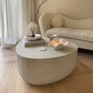 Leonardo - Minimal Concrete Irregular Shaped Coffee Table Large