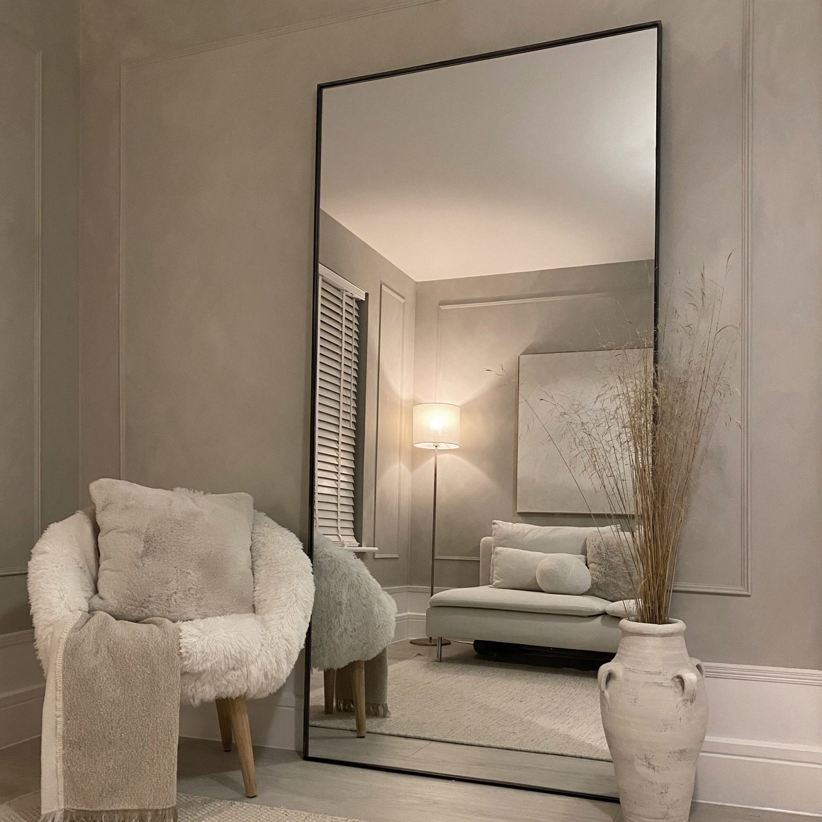 Theo - Full Length Black Extra Large Metal Mirror 200cm x 100cm - Image 2